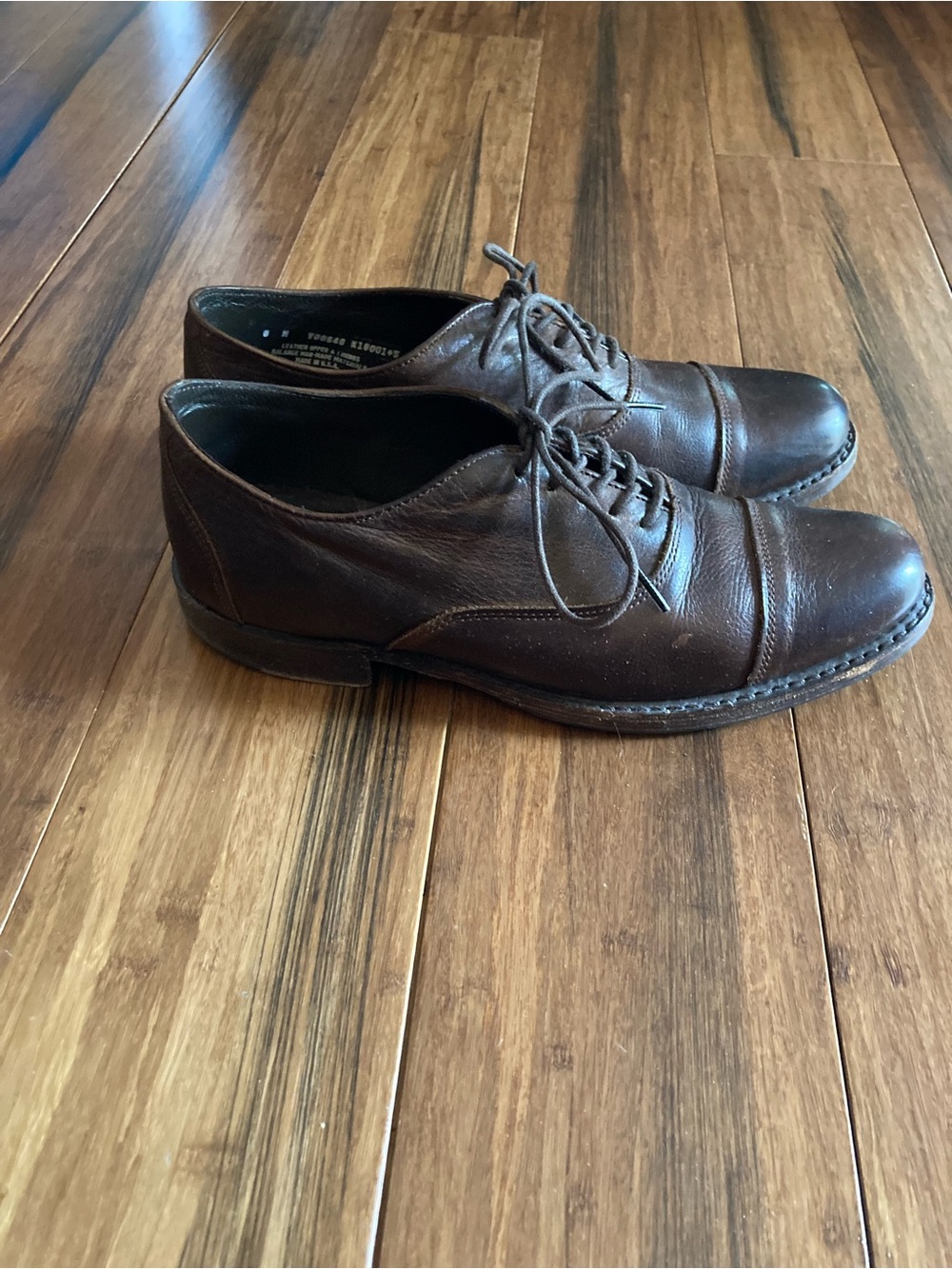 Men's Walk Over Brown Leather Cap-toe Oxford Shoe